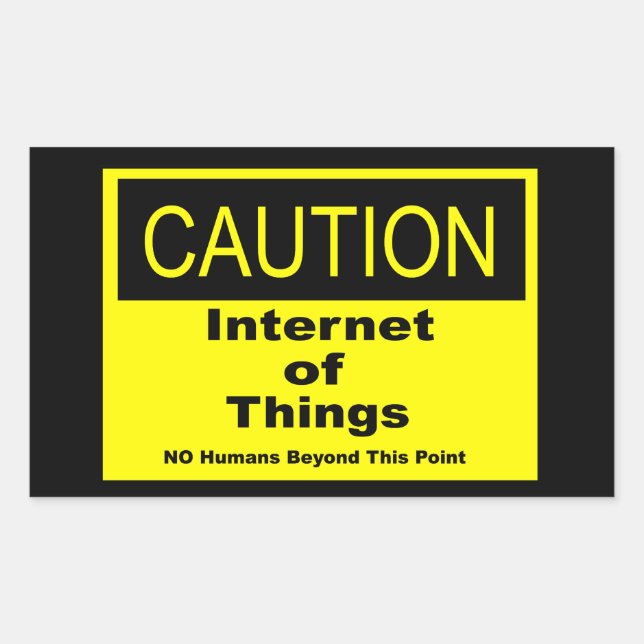 Sticker Rectangulaire Internet des objets IoT Avertissement Signal d'ave (Devant)