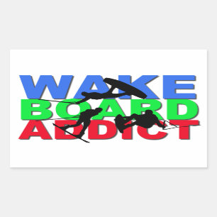 Sticker Rectangulaire Intoxiqué de Wakeboard