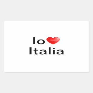 Sticker Rectangulaire Io amo Italia