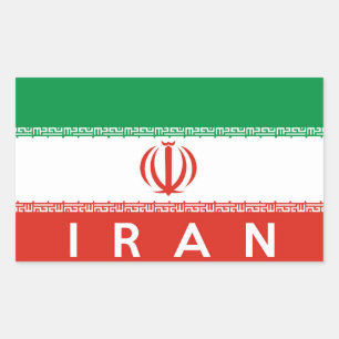 Sticker Rectangulaire iran nom du symbole du pays