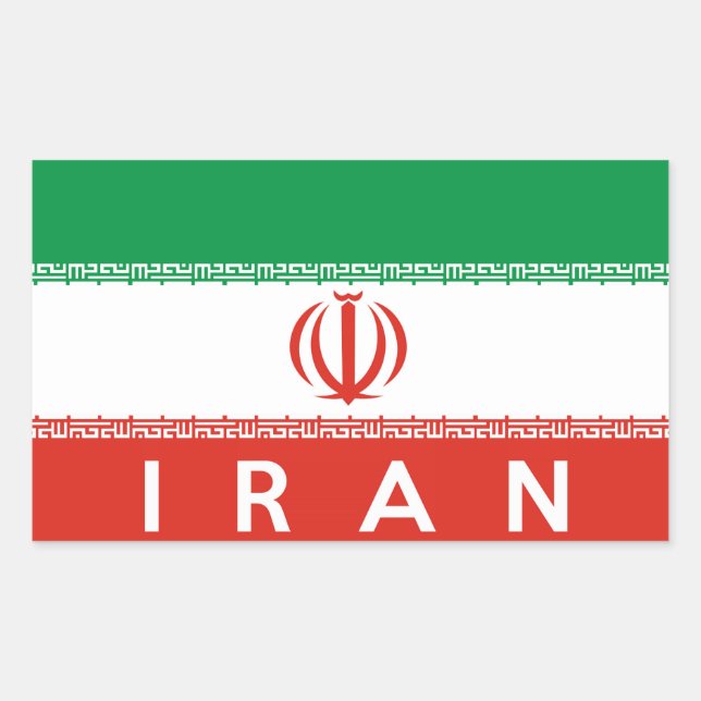 Sticker Rectangulaire iran nom du symbole du pays (Devant)