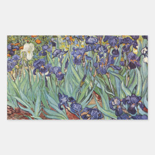 Sticker Rectangulaire Iris de Van Gogh Peinture Impressionniste