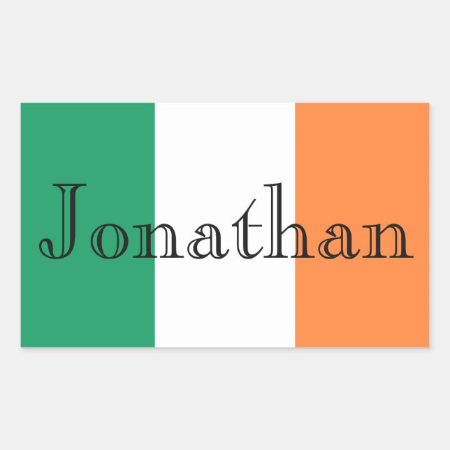 Sticker Rectangulaire Irish Flag Personnalisable Nom stkcn (Devant)
