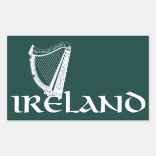 Sticker Rectangulaire Irlande Harp Design, Irish Harp