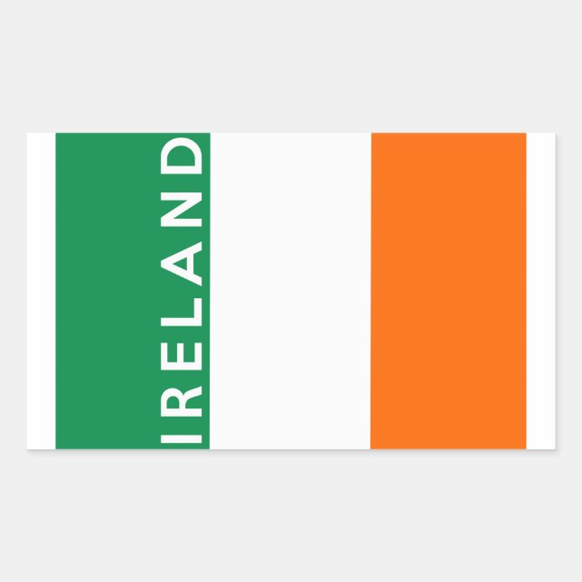 Sticker Rectangulaire irlande pays symbole nom (Devant)