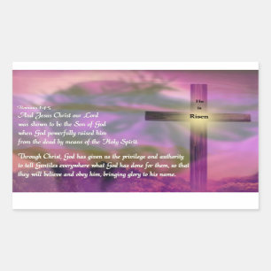 Sticker Rectangulaire Is Risen - Religious Easter Bible Verse