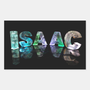 Sticker Rectangulaire Isaac nommé dans 3D s'allume (la photographie)