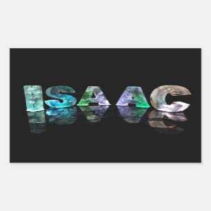 Sticker Rectangulaire Isaac nommé dans 3D s'allume (la photographie)