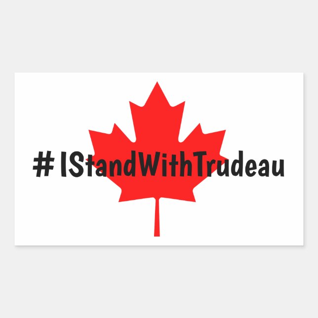 Sticker Rectangulaire #IStandWithTrudeau Hashtag Trudeau Libéraux Canada (Devant)