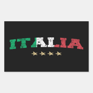 Sticker Rectangulaire Italie maillot de football Fan drapeau italien