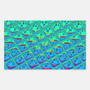 Sticker Rectangulaire Italien bleu sirène Motif Art Imprimer