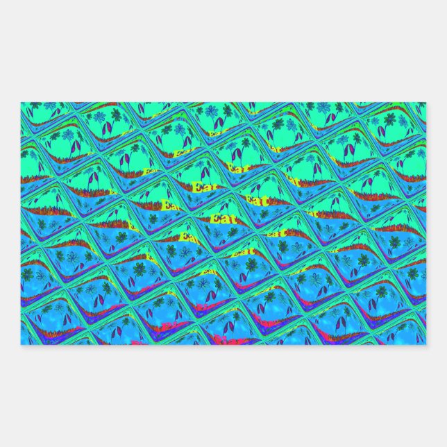 Sticker Rectangulaire Italien bleu sirène Motif Art Imprimer (Devant)