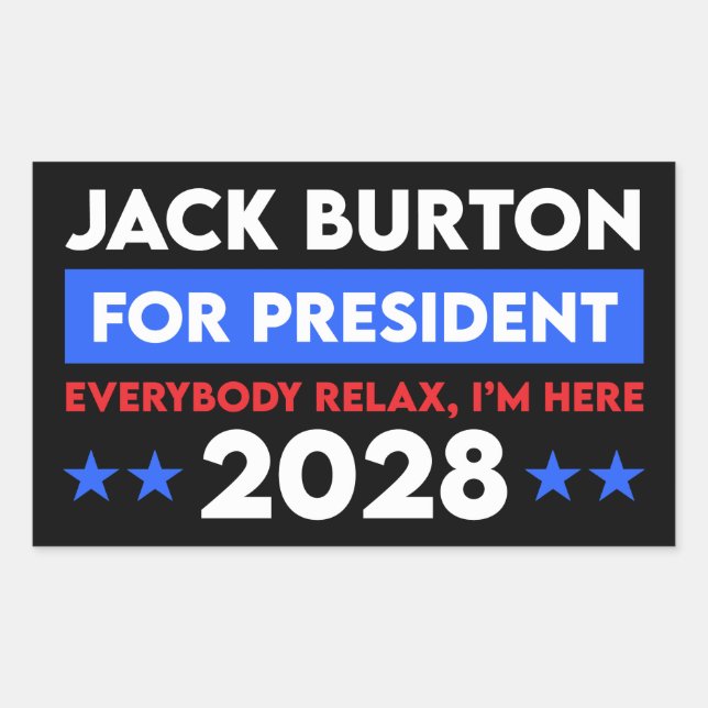 Sticker Rectangulaire Jack Burton Pour Président 2028 (Devant)