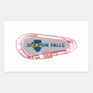 Sticker Rectangulaire Jackson Falls Illinois Rock Escalade Carabiner