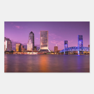 Sticker Rectangulaire Jacksonville Floride Skyline