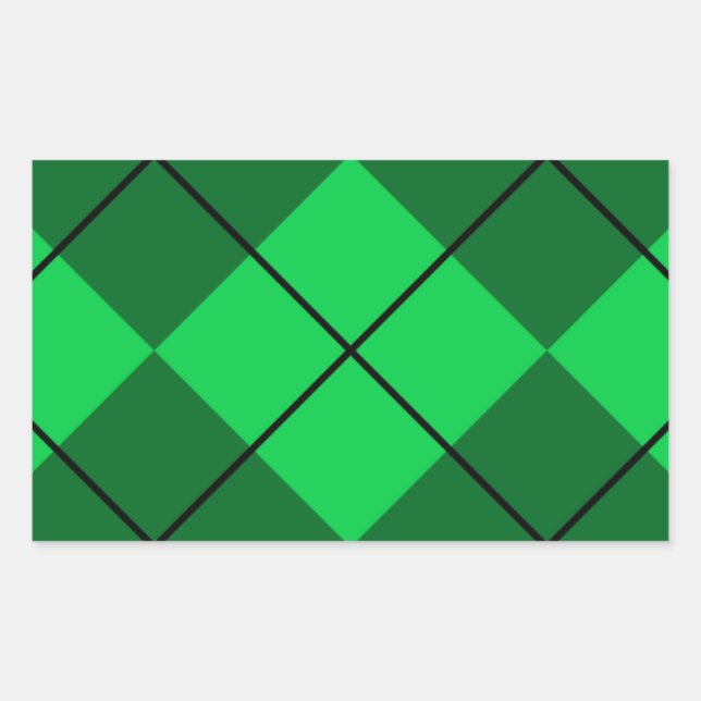 Sticker Rectangulaire Jacquard vert irlandais (Devant)