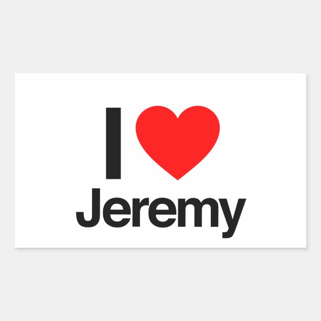 Sticker Rectangulaire j'adore jeremy (Devant)