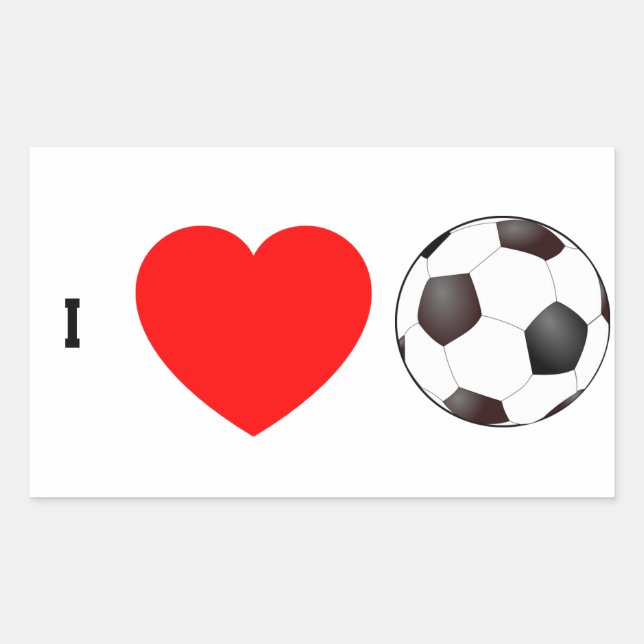 STICKER RECTANGULAIRE J'ADORE LE FOOTBALL (Devant)