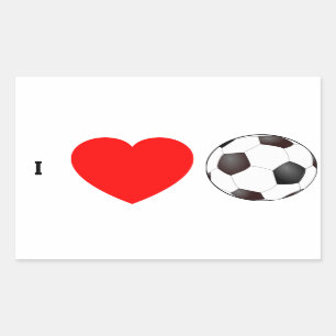 STICKER RECTANGULAIRE J'ADORE LE FOOTBALL