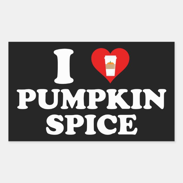 Sticker Rectangulaire J'adore le goût de citrouille (Devant)