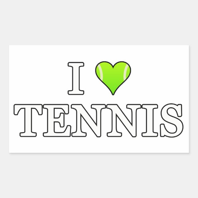 Sticker Rectangulaire J'adore le tennis (Devant)