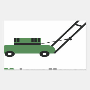 Sticker Rectangulaire J'adore les tondeuses à gazon