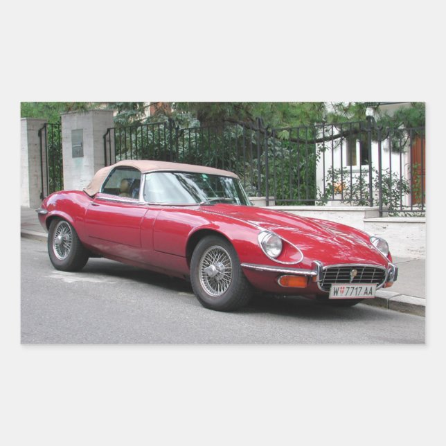 Sticker Rectangulaire Jaguar E Type (Devant)