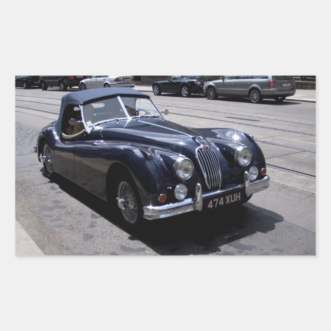 Sticker Rectangulaire Jaguar XK 120 (Devant)