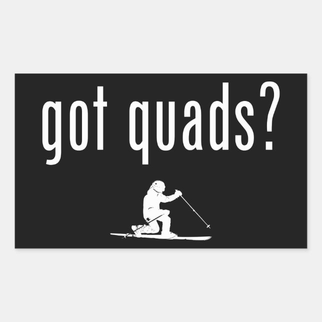 Sticker Rectangulaire J'Ai Quads Télémark Ski (Devant)