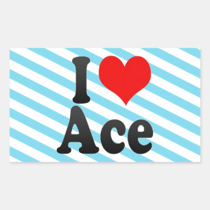 Sticker Rectangulaire J'aime Ace