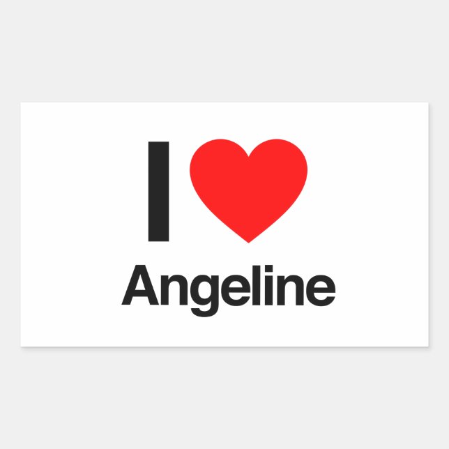Sticker Rectangulaire j'aime angeline (Devant)