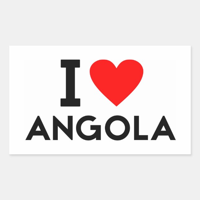 Sticker Rectangulaire j'aime Angola pays nation symbole du coeur (Devant)