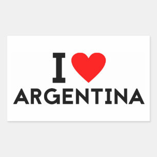 Sticker Rectangulaire j'aime Argentine pays pays pays pays symbole du co