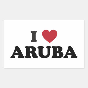 Sticker Rectangulaire J'aime Aruba