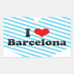 Sticker Rectangulaire J'aime Barcelone, Espagne