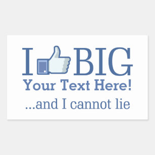 Sticker Rectangulaire J'aime Big Personnaliser avec votre texte facileme