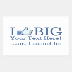 Sticker Rectangulaire J'aime Big Personnaliser avec votre texte facileme