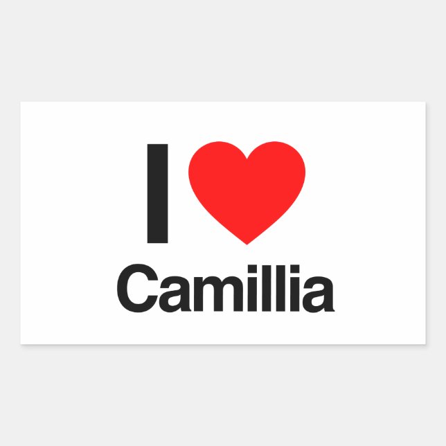 Sticker Rectangulaire j'aime camillia (Devant)