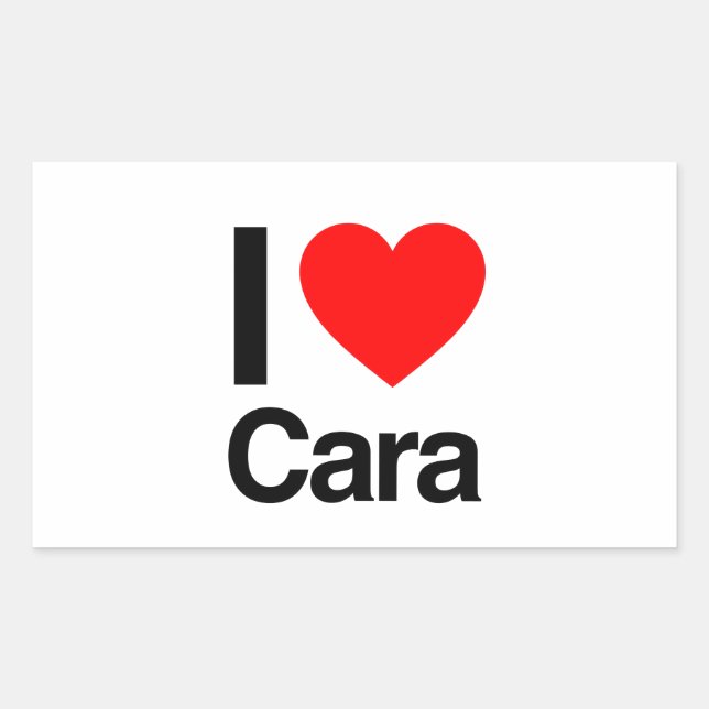 Sticker Rectangulaire j'aime cara (Devant)