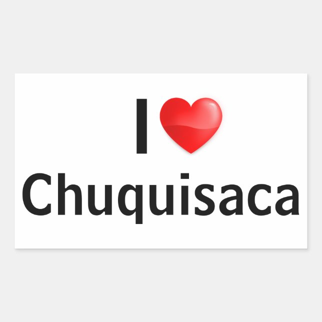 Sticker Rectangulaire J'aime Chuquisaca (Devant)