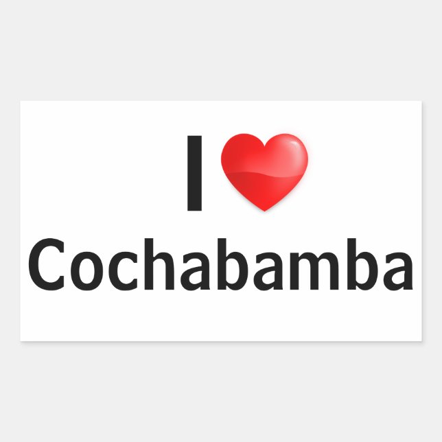 Sticker Rectangulaire J'aime Cochabamba (Devant)