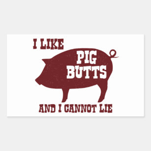 Sticker Rectangulaire J'aime des bouts de porc et je ne peux pas me