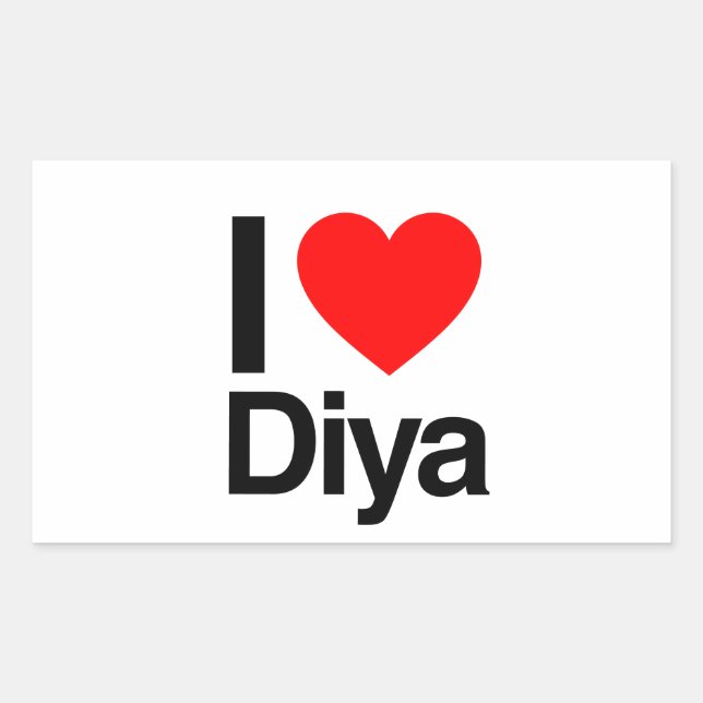 Sticker Rectangulaire J'aime Diya (Devant)