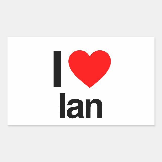 Sticker Rectangulaire j'aime ian (Devant)