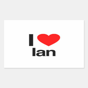 Sticker Rectangulaire j'aime ian