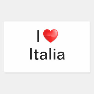 Sticker Rectangulaire J'aime Italia