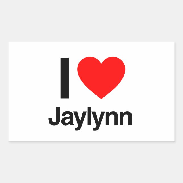 Sticker Rectangulaire j'aime jaylynn (Devant)