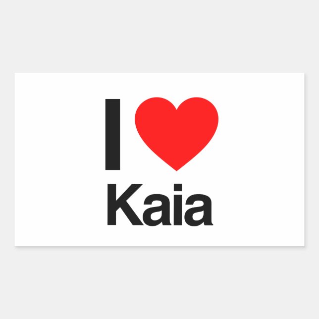 Sticker Rectangulaire j'aime kaia (Devant)