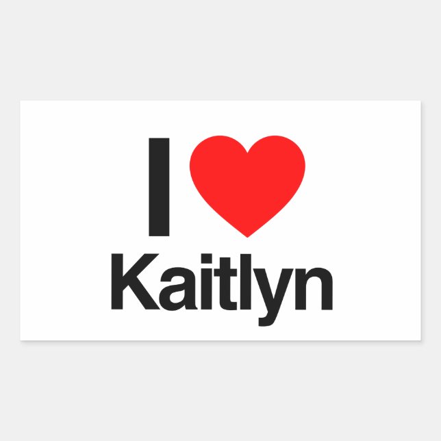 Sticker Rectangulaire j'aime kaitlyn (Devant)