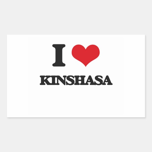 Sticker Rectangulaire J'aime Kinshasa (Devant)